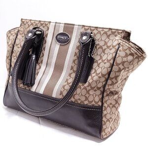 Coach Brown and Black Tote Bag